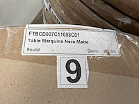 1x keramische salontafelblad marquina nero matte - dia 680mm - afbeelding 2 van  3