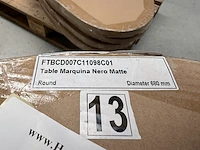 1x keramische salontafelblad marquina nero matte - dia 680mm - afbeelding 2 van  3