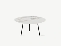 1x keramische salontafelblad round statuarietto bianco matte - 680mm - afbeelding 1 van  3