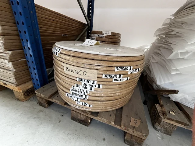 1x keramische salontafelblad round statuarietto bianco matte - 680mm - afbeelding 2 van  3