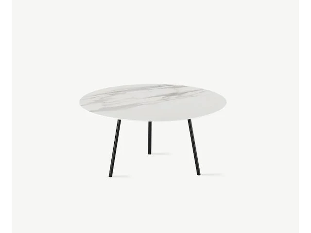 1x keramische salontafelblad round statuarietto bianco matte - 680mm - afbeelding 1 van  3