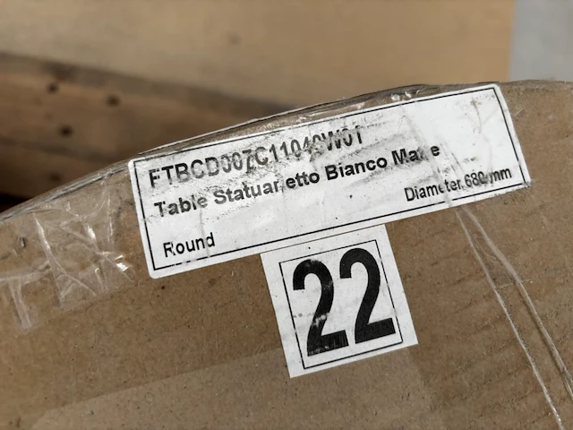 1x keramische salontafelblad round statuarietto bianco matte - 680mm - afbeelding 4 van  4
