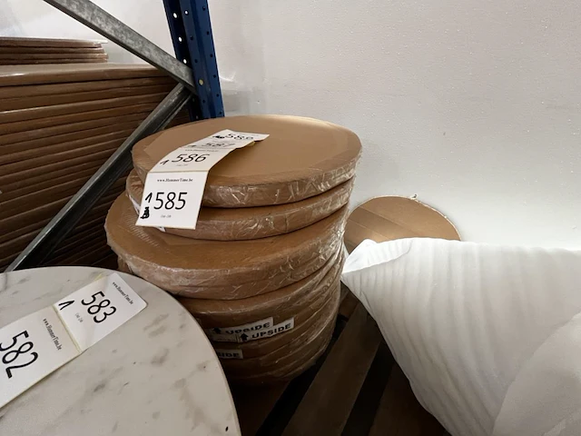 1x keramische salontafelblad round travertine crema - 400mm - afbeelding 2 van  3