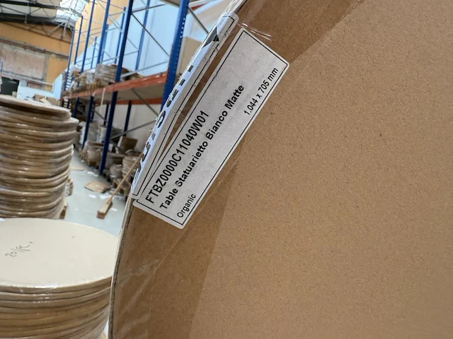 1x keramische salontafelblad statuarietto bianco matte - 1044mm - afbeelding 2 van  3