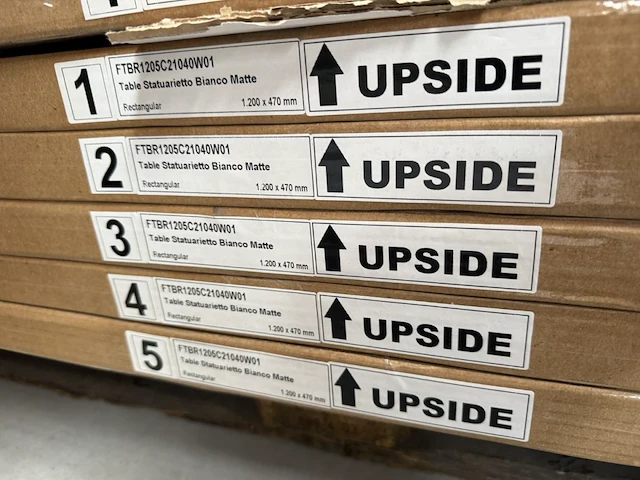 1x keramische salontafelblad statuarietto bianco matte - 1200mm - afbeelding 2 van  3