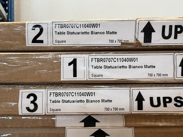 1x keramische salontafelblad statuarietto bianco matte - 700mm - afbeelding 2 van  3