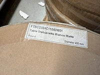 1x keramische salontafelblad statuarietto bianco matte - dia 400mm - afbeelding 2 van  3