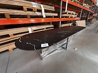 1x keramische tafel boat oval met onderstel - 2800x900x750mm - afbeelding 1 van  5