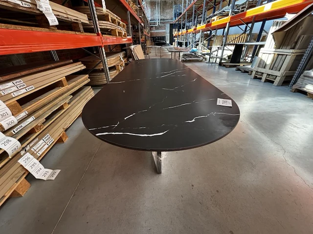1x keramische tafel boat oval met onderstel - 2800x900x750mm - afbeelding 2 van  5