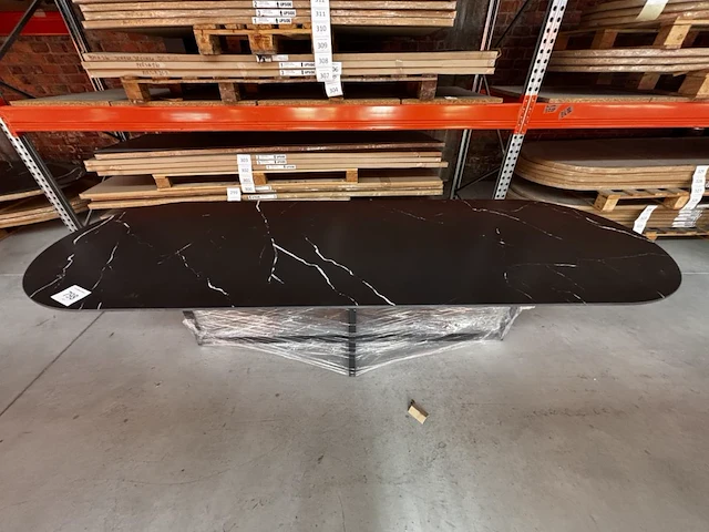 1x keramische tafel boat oval met onderstel - 2800x900x750mm - afbeelding 3 van  5