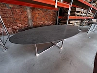 1x keramische tafel oval met onderste l- 2500x1250x770mm - afbeelding 1 van  5