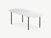 1x keramische tafelblad boat oval carrara - 2800x1300mm - afbeelding 1 van  2