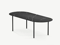1x keramische tafelblad boat oval sahara nero matte - 2300x900mm - afbeelding 1 van  2