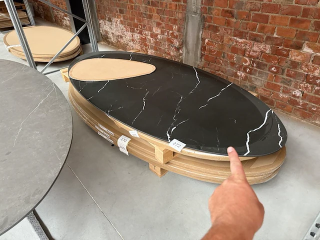 1x keramische tafelblad marquina nero matte - 2800mm - afbeelding 3 van  3