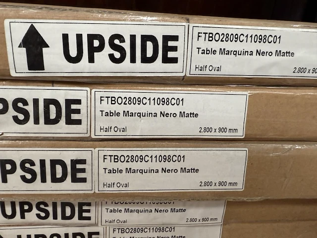 1x keramische tafelblad marquina nero matte - 2800mm - afbeelding 2 van  3