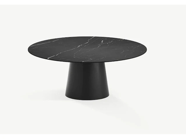 1x keramische tafelblad marquina nero matte - dia 1600mm - afbeelding 1 van  3