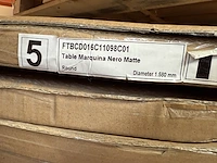 1x keramische tafelblad marquina nero matte - dia 1600mm - afbeelding 2 van  3