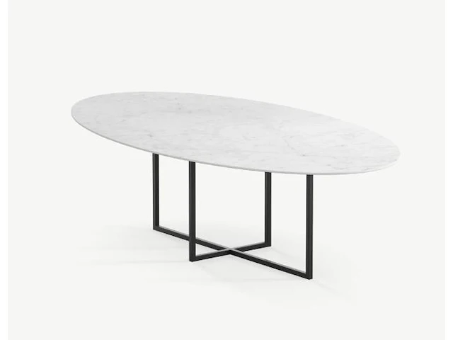 1x keramische tafelblad oval carrara - 2800x1300mm - afbeelding 1 van  2