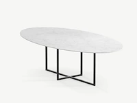 1x keramische tafelblad oval carrara - 2800x1300mm
