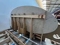 1x keramische tafelblad oval carrara - 2800x1300mm - afbeelding 2 van  2