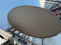 1x keramische tafelblad oval statuarietto bianco matte - 2500x1250mm - afbeelding 1 van  2