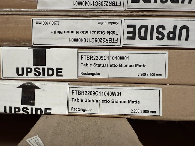1x keramische tafelblad statuarietto bianco matte - 2200mm - afbeelding 2 van  3