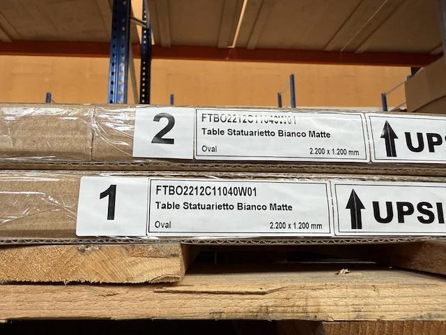 1x keramische tafelblad statuarietto bianco matte - 2200mm - afbeelding 2 van  3