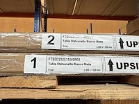 1x keramische tafelblad statuarietto bianco matte - 2200mm - afbeelding 2 van  3