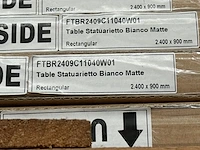 1x keramische tafelblad statuarietto bianco matte - 2400mm - afbeelding 2 van  3