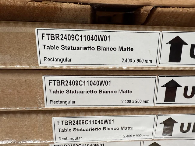 1x keramische tafelblad statuarietto bianco matte - 2400mm - afbeelding 2 van  3