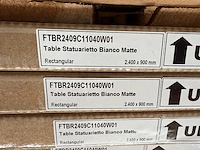 1x keramische tafelblad statuarietto bianco matte - 2400mm - afbeelding 2 van  3