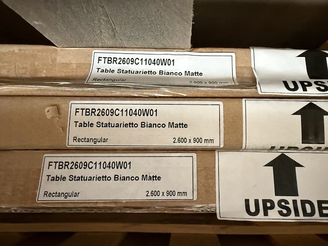 1x keramische tafelblad statuarietto bianco matte - 2600mm - afbeelding 2 van  3