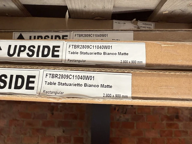 1x keramische tafelblad statuarietto bianco matte - 2800mm - afbeelding 2 van  3