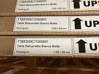 1x keramische tafelblad statuarietto bianco matte - 3000mm - afbeelding 2 van  3