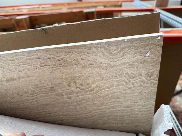 1x keramische tafelblad travertin - 2400mm - afbeelding 1 van  4