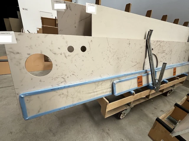 1x keramische werkblad statuarietto bianco matte - 3000x630mm - afbeelding 1 van  4
