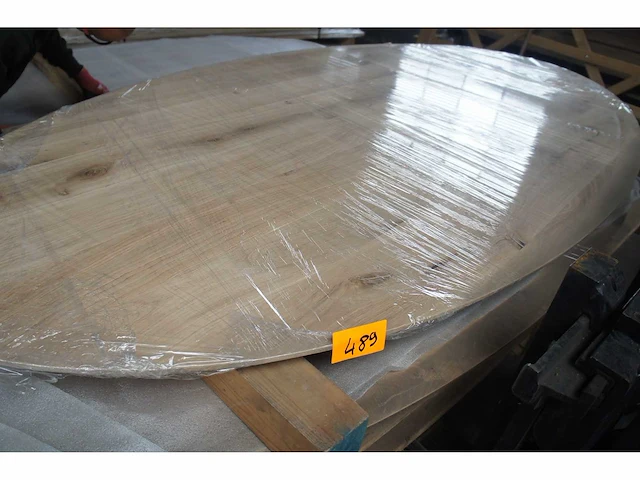 1x massief eiken tafelblad 2m40 ovaal - afbeelding 1 van  3