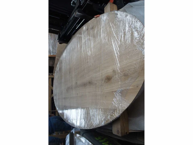 1x massief eiken tafelblad 2m40 ovaal - afbeelding 2 van  3