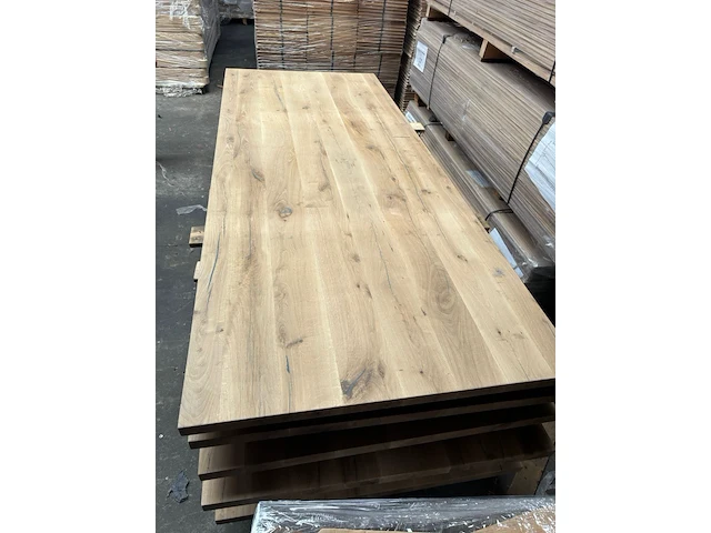 1x massief eiken tafelblad 2m50 - afbeelding 2 van  5