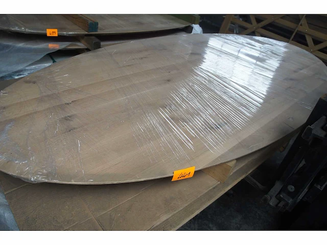 1x massief eiken tafelblad 2m80 ovaal - afbeelding 1 van  3