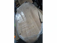 1x massief eiken tafelblad 3m ovaal - afbeelding 3 van  3