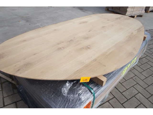 1x massief eiken tafelblad organisch 2m40 - afbeelding 1 van  5