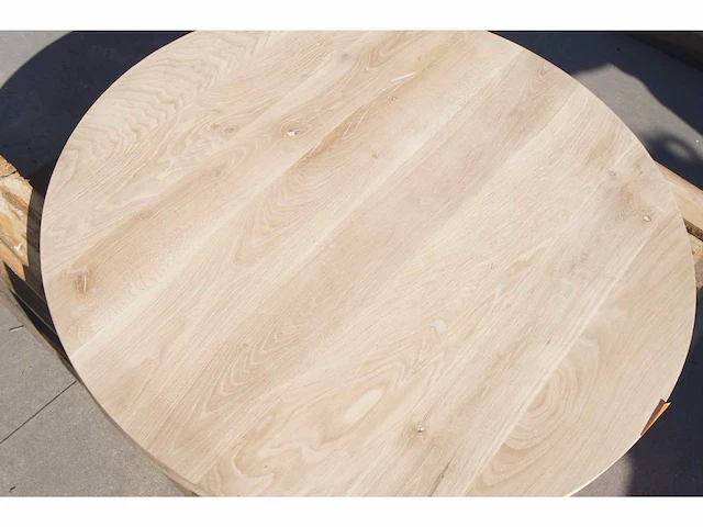 1x massief eiken tafelblad rond 1m10 - afbeelding 6 van  7