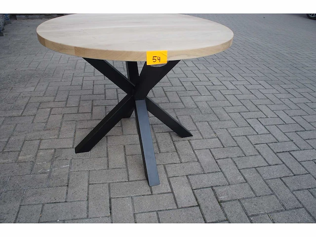 1x massief eiken tafelblad rond 1m - afbeelding 1 van  4