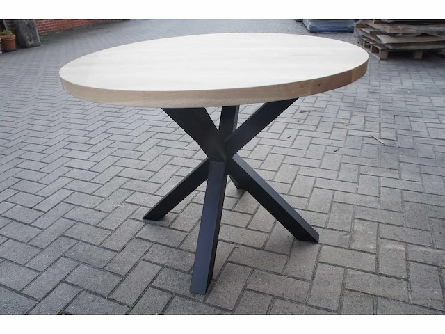 1x massief eiken tafelblad rond 1m - afbeelding 1 van  5