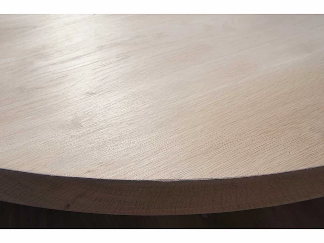 1x massief eiken tafelblad rond 1m - afbeelding 4 van  5