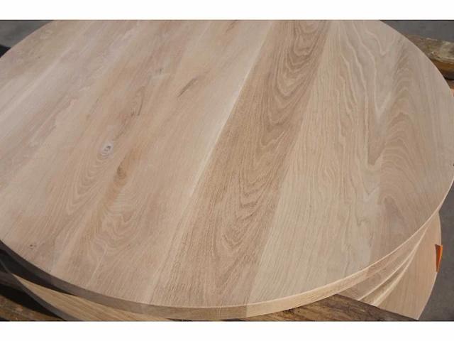 1x massief eiken tafelblad rond 1m - afbeelding 5 van  7