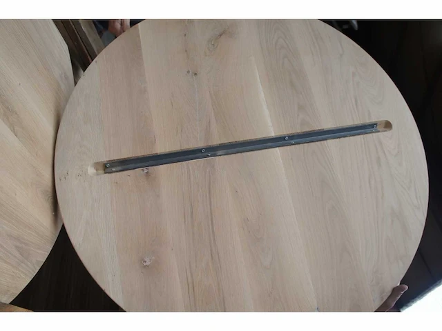 1x massief eiken tafelblad rond 1m - afbeelding 4 van  6