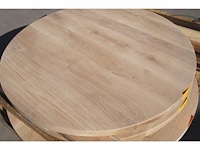 1x massief eiken tafelblad rond 1m - afbeelding 5 van  6