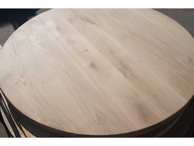 1x massief eiken tafelblad rond 1m - afbeelding 6 van  6